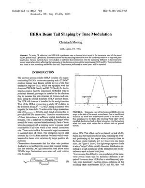 Hera Beam Tail Shaping by Tune Modulation.