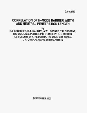 Correlation of H-Mode Barrier Width and Neutral Pentration Length