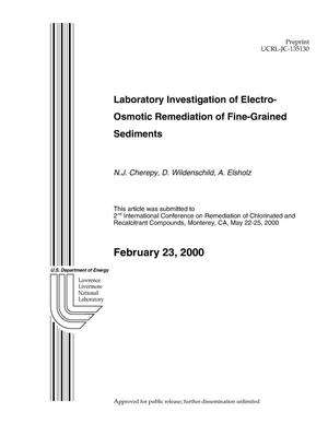 Laboratory Investigation of Electro-Osmotic Remediation of Fine-Grained Sediments