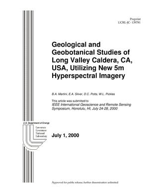 Geological and Geobotanical Studies of Long Valley Caldera, CA, USA Utilizing New 5m Hyperspectral Imagery