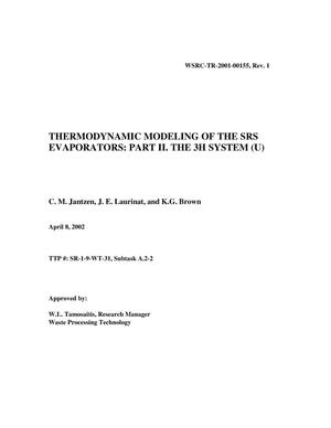 Thermodynamic Modeling of the SRS Evaporators: Part II. The 3H System