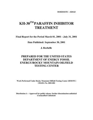 KH-30 Parafin Inhibitor Treatment