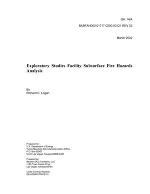 Exploratory Studies Facility Subsurface Fire Hazards Analysis