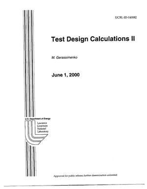 Test Design Calculations II