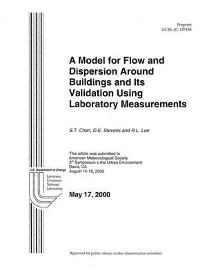 A Model for Flow and Dispersion Around Buildings and Its Validation Using Laboratory Measurements