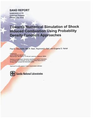 Towards Numerical Simulation of Shock Induced Combustion Using Probability Density Function Approaches