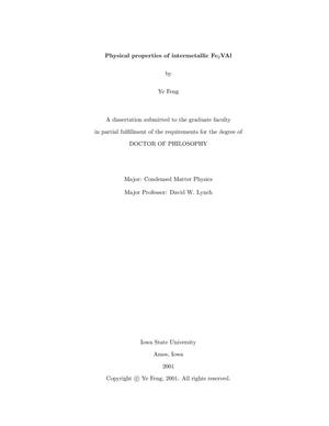 Physical Properties of Intermetallic FE2VA1