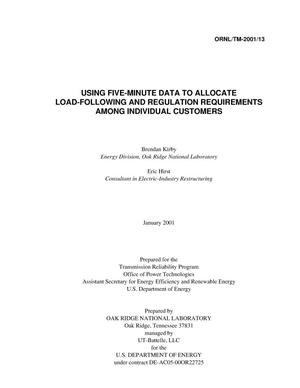 Using Five-Minute Data to Allocate Load-Following and Regulation Requirements among Individual Customers