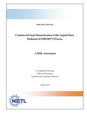 Commercial-Scale Demonstration of the Liquid Phase methanol (LPMEOH) Process A DOE Assessment