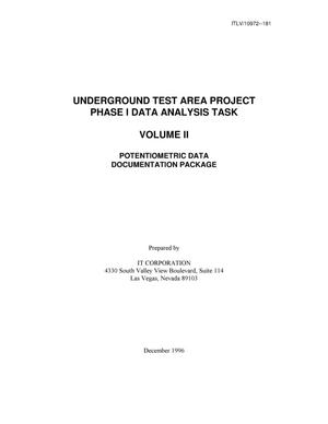Underground Test Area Subproject Phase I Data Analysis Task. Volume II - Potentiometric Data Document Package