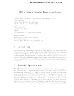 BTeV Silicon Detector integration issues