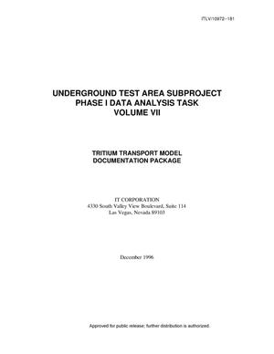 Underground Test Area Subproject Phase I Data Analysis Task. Volume VII - Tritium Transport Model Documentation Package