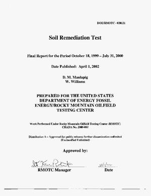 Soil Remediation Test