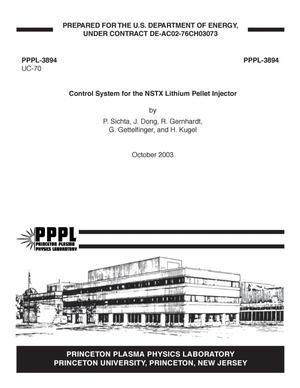 Control System for the NSTX Lithium Pellet Injector
