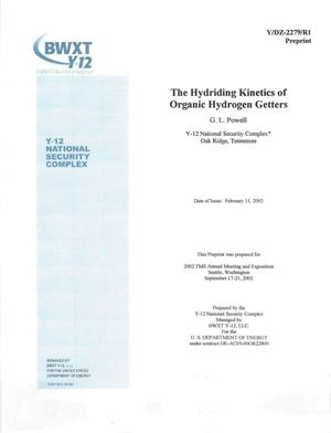 The Hydriding Kinetics of Organic Hydrogen Getters