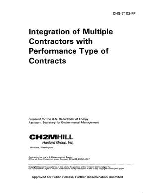 Integration of Multiple Contractors with Performance Type of Contracts