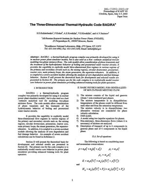 The Three Dimensional Thermal Hydraulic Code Bagira.