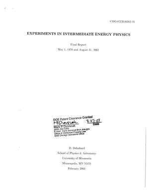 Experiments in intermediate energy physics