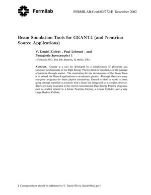 Beam simulation tools for GEANT4 (and neutrino source applications)