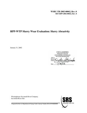 RPP-WTP Slurry Wear Evaluation: Slurry Abrasivity