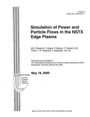 Simulation of Power and Particle Flows in the NSTX Edge Plasma