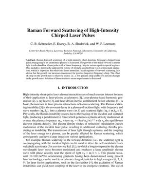 Raman forward scattering of high-intensity chirped laser pulses