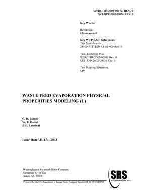Waste Feed Evaporation Physical Properties Modeling
