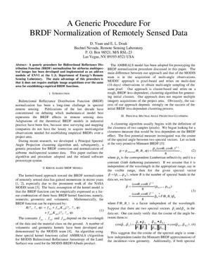 A Generic Procedure for BRDF Normalization of Remotely Sensed Data