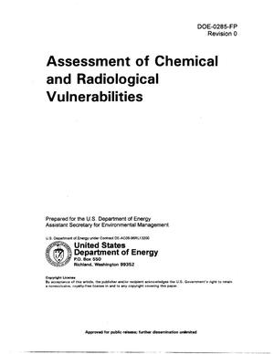 Assessment of Chemical and Radiological Vulnerabilities