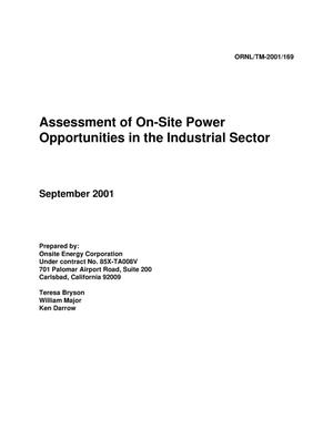 Assessment of On-Site Power Opportunities in the Industrial Sector