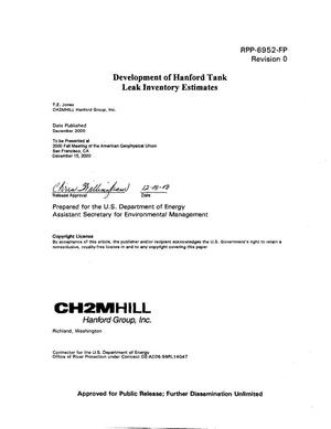 Development of Hanford Tank Leak Inventory Estimates