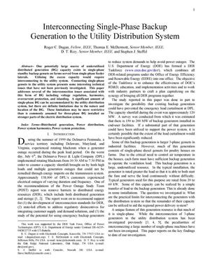 Interconnecting Single-Phase Generation to the Utility Distribution System
