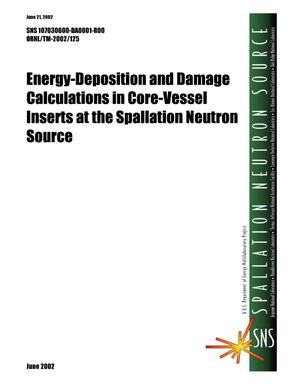 Energy-Deposition and Damage Calculations in Core-Vessel Inserts at the Spallation Neutron Source