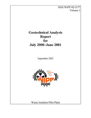 Geotechnical Analysis Report for July 2000-June 2001