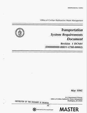 Transportation system requirements document. Revision 1 DCN01. Supplement