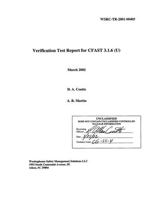 Verification Test Report for CFAST 3.1.6