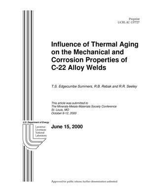 Influence of Thermal Aging on the Mechanical and Corrosion Properties of C-22 Alloy Welds