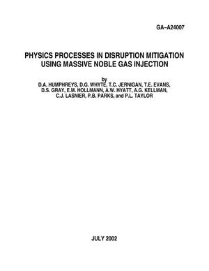 Physics Processes in Disruption Mitigation Using Massive Noble Gas Injection