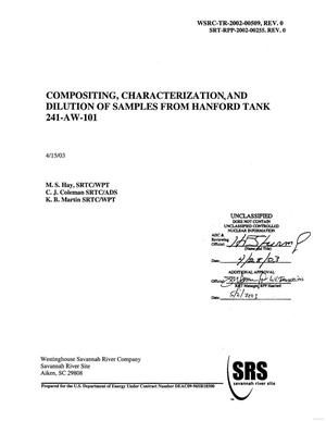 Compositing, Characterization, and Dilution of Samples from Hanford Tank 241-AW-101