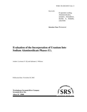 Evaluation of the Incorporation of Uranium into Sodium Aluminosilicate Phases