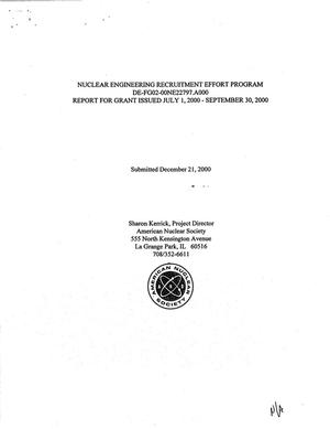 Nuclear engineering recruitment effort program, DE-FG02-00NE22797.A000. Report for grant issued July 1, 2000 - September 30, 2000