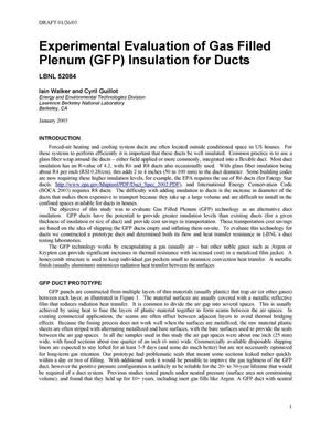 Experimental Evaluation of Gas Filled Plenum (GFP) Insulation for Ducts