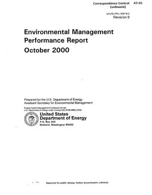 Environmental Management Performance Report October 2000