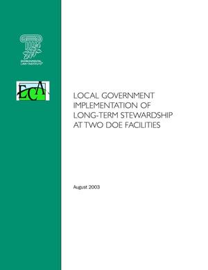 Local Government Implementation of Long-Term Stewardship at Two DOE Facilities