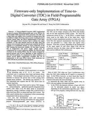 Firmware-only implementation of Time-to-Digital Converter (TDC) in Field-Programmable Gate Array (FPGA)
