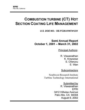 COMBUSTION TURBINE (CT) HOT SECTION COATING LIFE MANAGEMENT