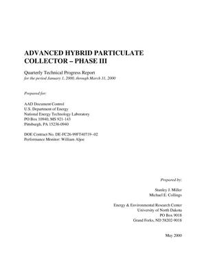 ADVANCED HYBRID PARTICULATE COLLECTOR - PHASE III