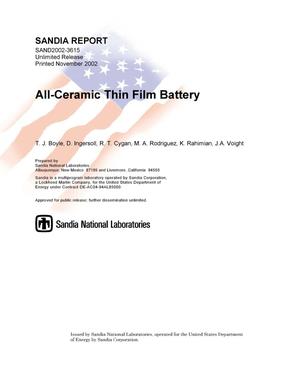 All-Ceramic Thin Film Battery