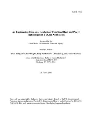 An engineering-economic analysis of combined heat and power technologies in a (mu)grid application