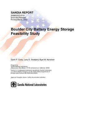 Boulder City Battery Energy Storage Feasibility Study